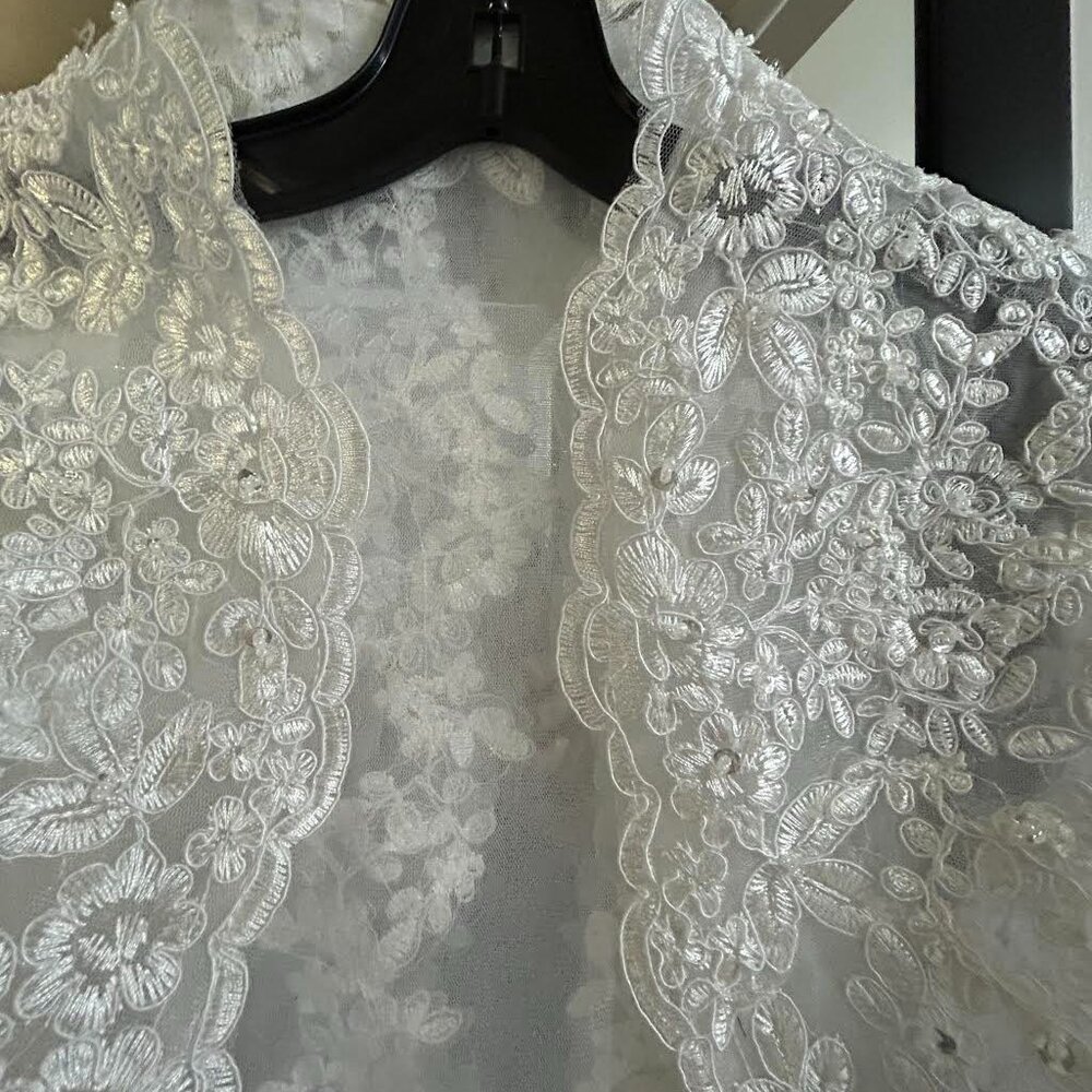 Gorgeous Lace & embroidered Wedding Jacket - Picture 8 of 11